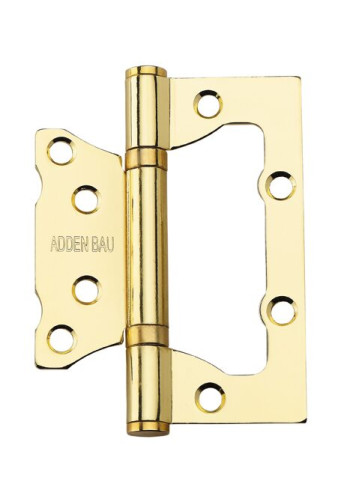Петля дверная универсальная без врезки с двумя подшипниками ADDEN BAU. 100X75X2.5 BUT POLISH GOLD (цвет БЛЕСТЯЩЕЕ ЗОЛОТО)